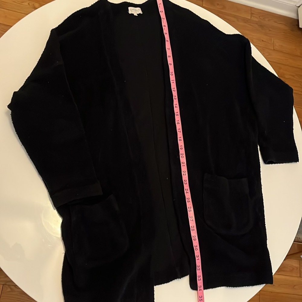 Calder Blake Black Sweater Open-Front Duster - Picture 4 of 6